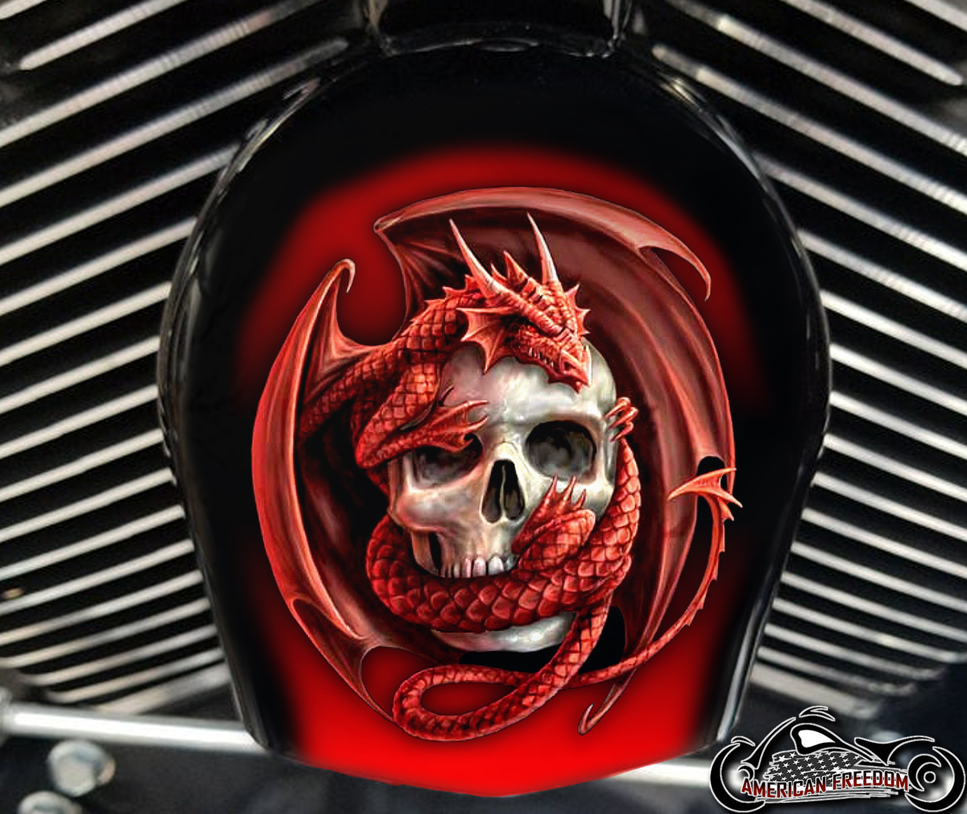 Custom Horn Cover - Dragon Skull